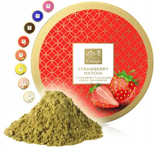 TEA UNIQO Matcha Groene Thee Aardbei 100% Natuurlijk