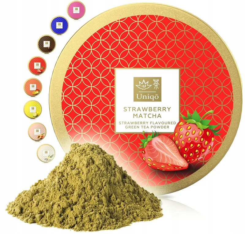 TEA UNIQO Matcha Groene Thee Aardbei 100% Natuurlijk — foto 1