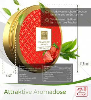 TEA UNIQO Matcha Groene Thee Aardbei 100% Natuurlijk — miniatuur 6