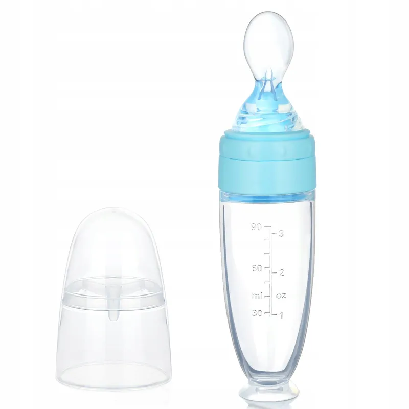 AOLSO Siliconen Voedseldispenser Baby Lepel Fles Blauw — foto 1