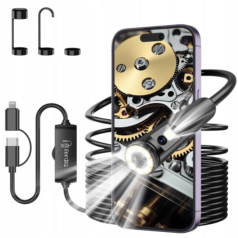 FERDIIZ Inspectiecamera 1920P HD Dubbele Lens IP67 LED Android iOS 5m — foto 1