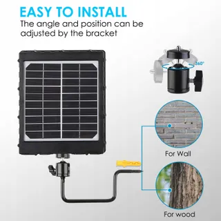 FOLGTEK Zonnepaneel 8000mAh 12V 9V 6V Waterdicht Voor Buitencamera's — miniatuur 6