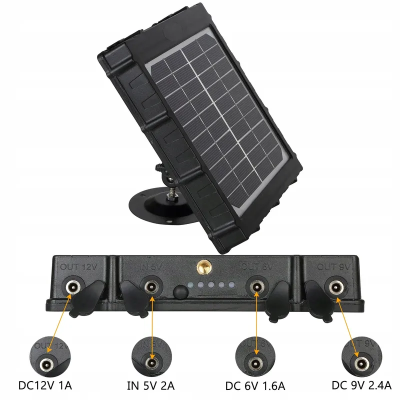FOLGTEK Zonnepaneel 8000mAh 12V 9V 6V Waterdicht Voor Buitencamera's — foto 7