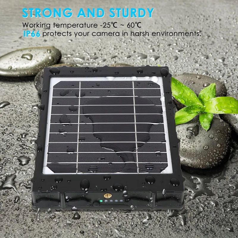 FOLGTEK Zonnepaneel 8000mAh 12V 9V 6V Waterdicht Voor Buitencamera's — foto 5