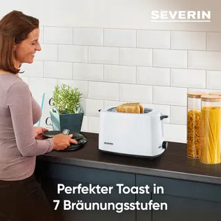 SEVERIN Automatische Broodrooster Kruimellade 700W Wit-Zwart — miniatuur 3