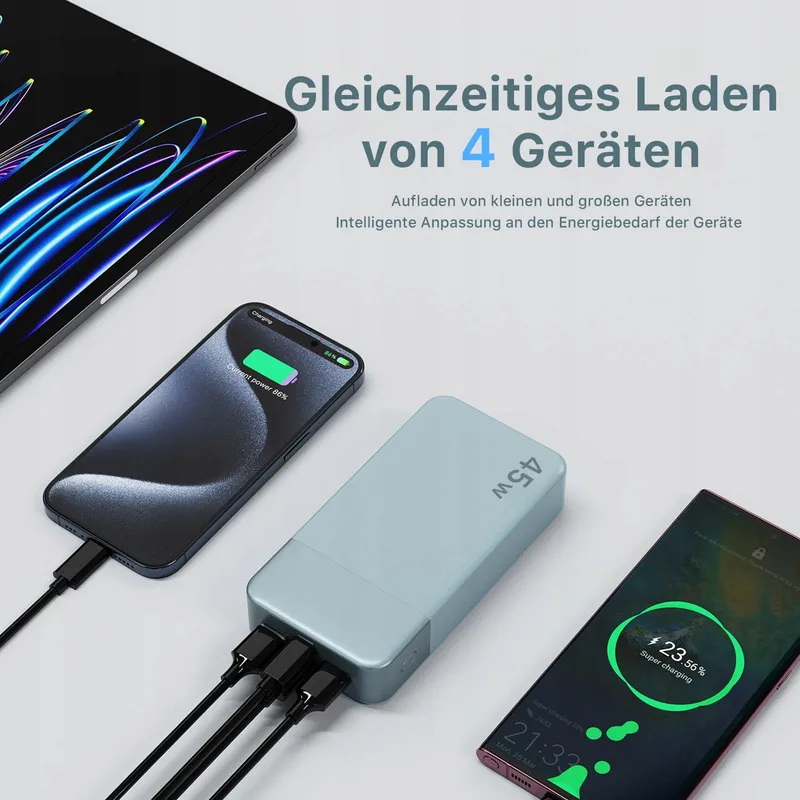 NOBIS Powerbank 20000mAh Snelladen met C-naar-C Kabel Display — foto 4