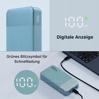 NOBIS Powerbank 20000mAh Snelladen met C-naar-C Kabel Display — miniatuur 6
