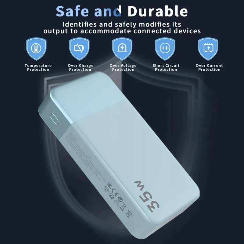 NOBIS Powerbank 20000mAh USB C 35W 4 Poorten LED Display — foto 6