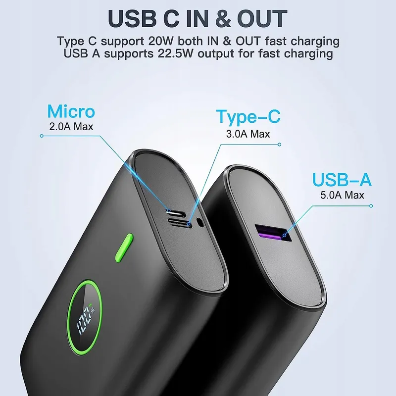 Powerbank 10000mAh LED 22,5W USB-C — foto 4