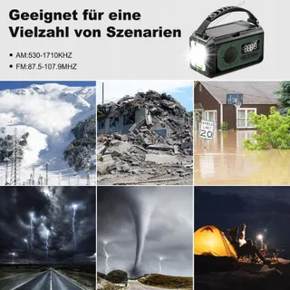 SOLARIS Noodradio 12000mAh met Zonnelader AM/FM SOS — miniatuur 6