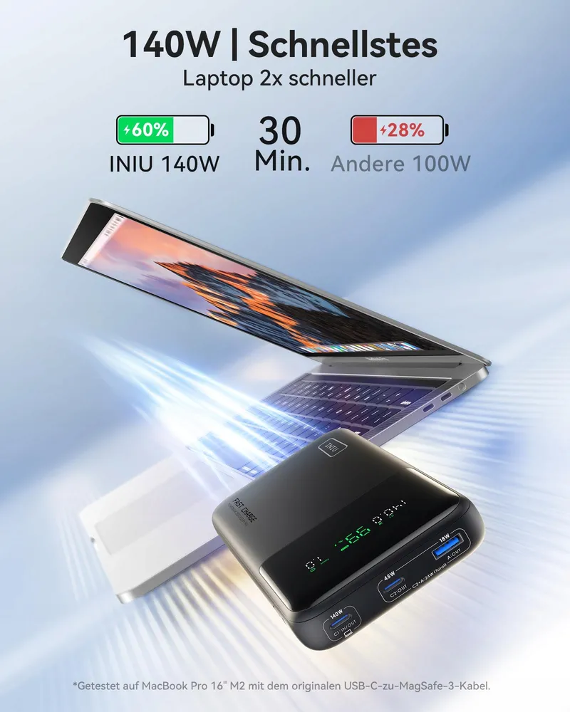 INIU Powerbank 25000mAh 140W Snel Licht Telefoon Laptop — foto 2