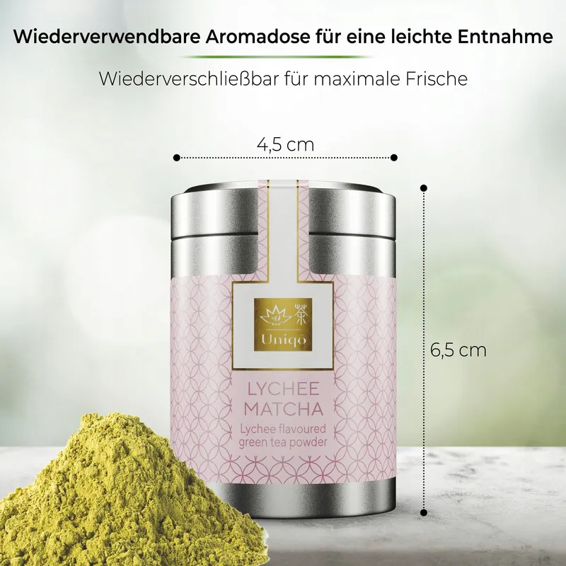 TEA UNIQO Litchi Matcha Poeder Bubble Tea Zonder Kleurstoffen — foto 6