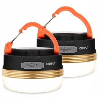 FLINTRONIC USB LED Campinglampen 2 Stuks Powerbank 1800mAh 4 Modi SOS — miniatuur 1