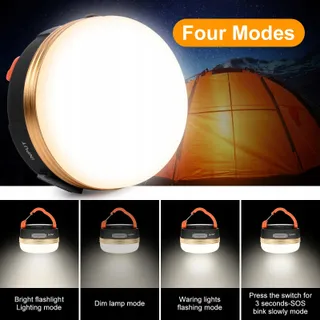 FLINTRONIC USB LED Campinglampen 2 Stuks Powerbank 1800mAh 4 Modi SOS — miniatuur 3