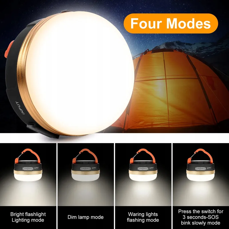 FLINTRONIC USB LED Campinglampen 2 Stuks Powerbank 1800mAh 4 Modi SOS — foto 3