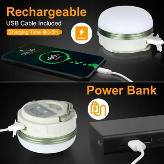 FLINTRONIC Camping LED Lamp USB 1800mAh Powerbank 4 Standen SOS — miniatuur 5