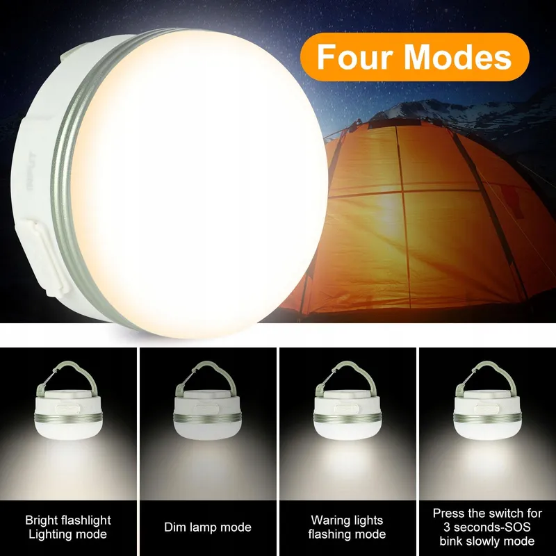 FLINTRONIC Camping LED Lamp USB 1800mAh Powerbank 4 Standen SOS — foto 4