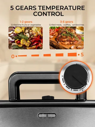 Tosti-ijzer 3-in-1 Contactgrill 1200W Antislip — miniatuur 4
