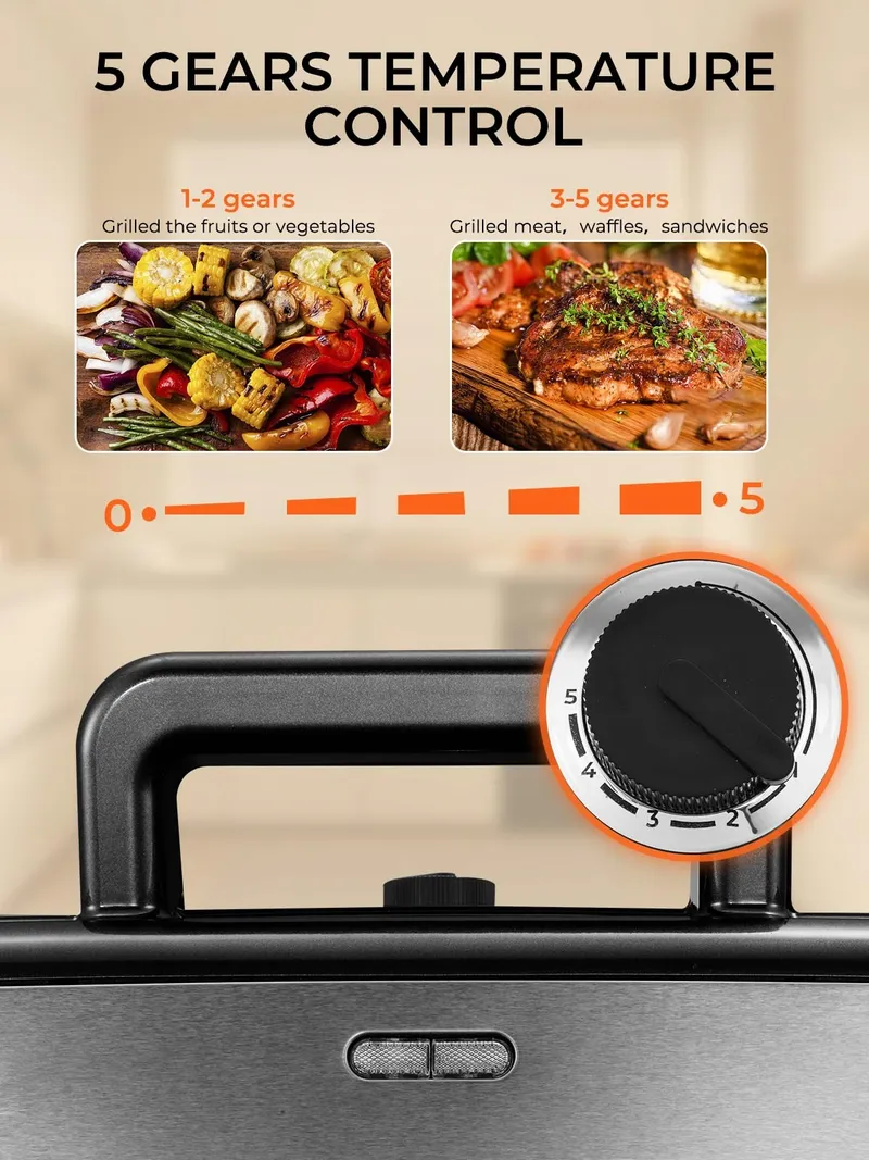 Tosti-ijzer 3-in-1 Contactgrill 1200W Antislip — foto 4