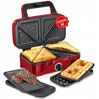 Tosti-ijzer 3-in-1 Contactgrill 1200W Antislip — miniatuur 12
