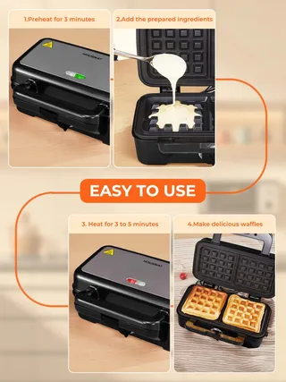 Tosti-ijzer 3-in-1 Contactgrill 1200W Antislip — miniatuur 5