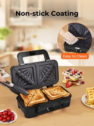 Tosti-ijzer 3-in-1 Contactgrill 1200W Antislip — miniatuur 7