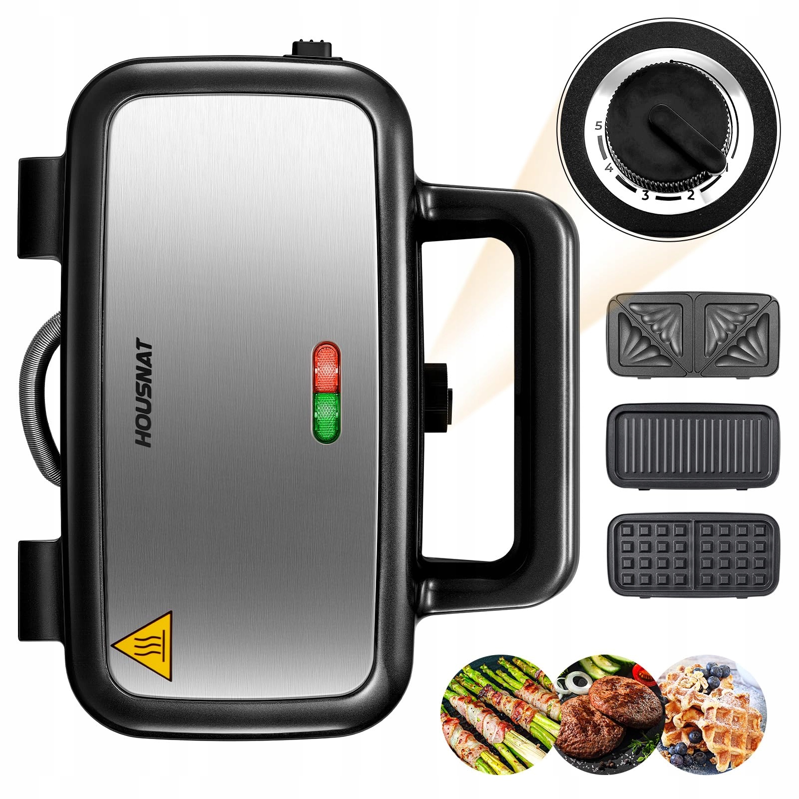 Tosti-ijzer 3-in-1 Contactgrill 1200W Antislip
