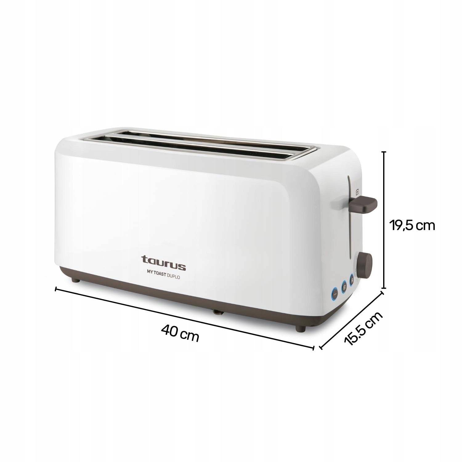 TAURUS Mytoast Duplo Broodrooster 1450W 7 Standen Automatisch Centreren