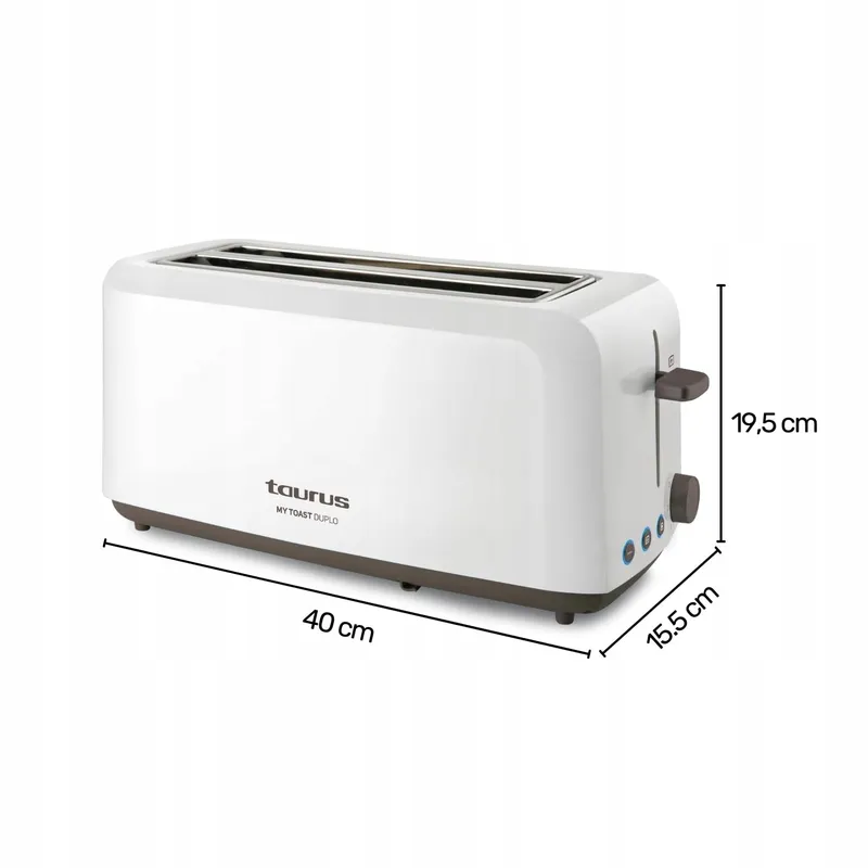 TAURUS Mytoast Duplo Broodrooster 1450W 7 Standen Automatisch Centreren — foto 1