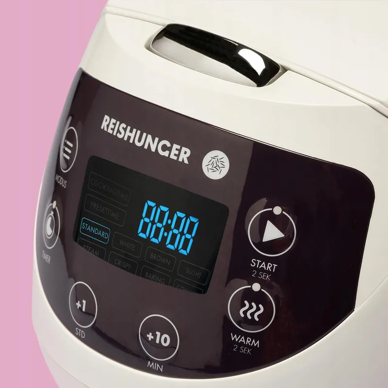 REISHUNGER Mini Rijstkoker Digitaal Wit 0.6L 3 Personen Timer — foto 6