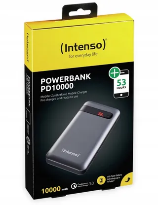 INTENSO Powerbank 10000mAh Snelladen Smartphones Tablets Zwart — miniatuur 5