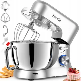 ZUCCIE Keukenmachine 5L Stil RVS Kom 3 Roergereedschappen — miniatuur 1