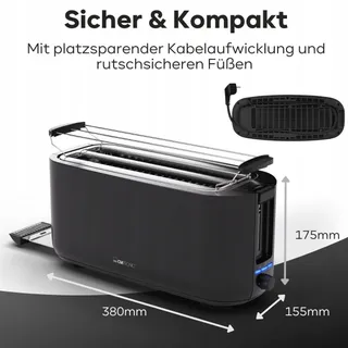 CLATRONIC Broodrooster 4 Sneden Zwart Ontdooi- Opwarmfunctie — miniatuur 7