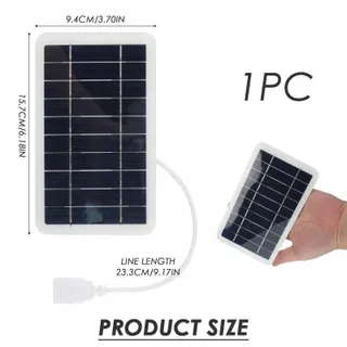 SOLARTECH Draagbaar Zonnepaneel 5W 5V USB Oplader Waterdicht — miniatuur 2