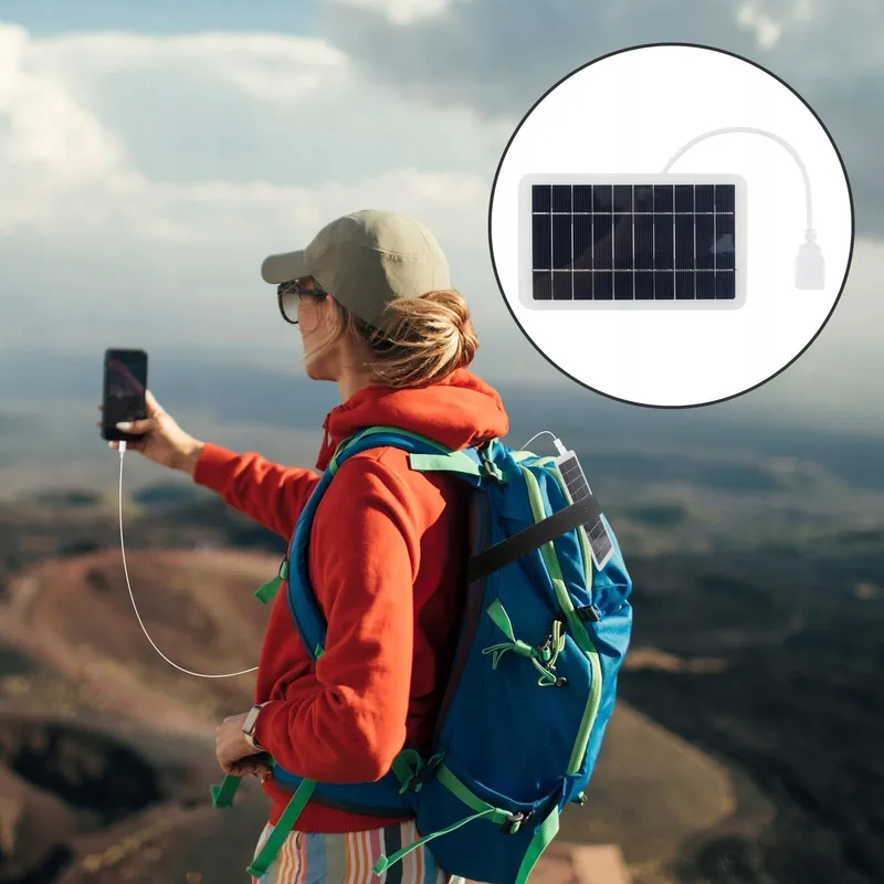 SOLARTECH Draagbaar Zonnepaneel 5W 5V USB Oplader Waterdicht — foto 5