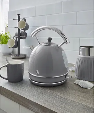 SWAN Retro Waterkoker 1,8L Vintage Draadloos 3000W Grijs — miniatuur 2
