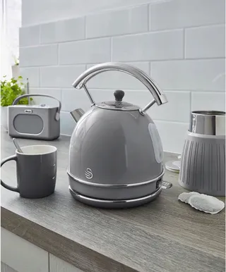 SWAN Retro Waterkoker 1,8L Vintage Draadloos 3000W Grijs — miniatuur 3