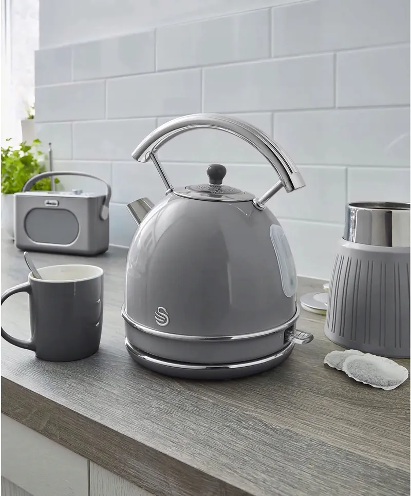 SWAN Retro Waterkoker 1,8L Vintage Draadloos 3000W Grijs — foto 3