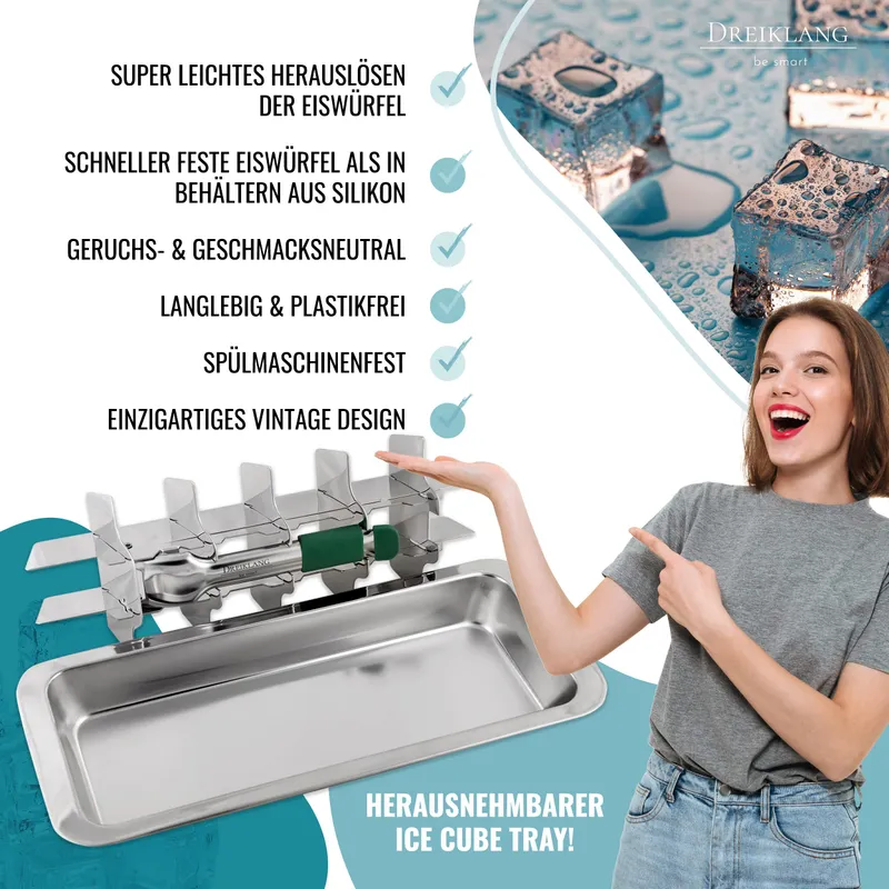 DREIKLANG IJsblokjesvorm Roestvrij Staal Vintage Handvat — foto 3