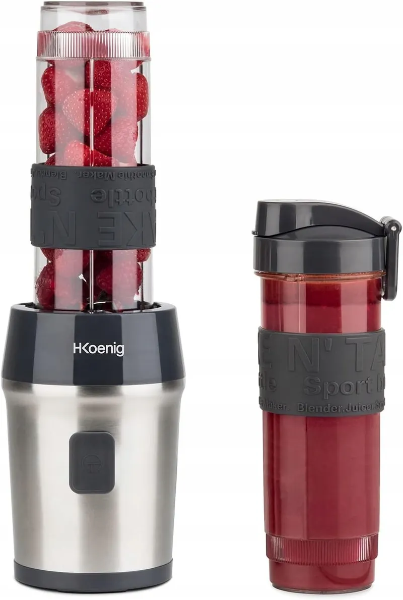 HKOENIG Smoothie Blender Compact 570ml 300W 2 Flessen Grijs — foto 8