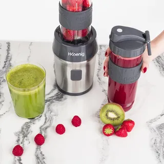 HKOENIG Smoothie Blender Compact 570ml 300W 2 Flessen Grijs — miniatuur 10