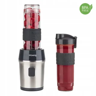 HKOENIG Smoothie Blender Compact 570ml 300W 2 Flessen Grijs — miniatuur 2