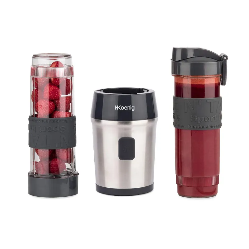 HKOENIG Smoothie Blender Compact 570ml 300W 2 Flessen Grijs — foto 4