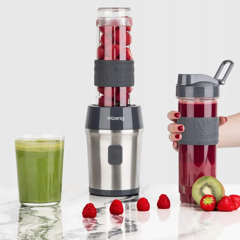 HKOENIG Smoothie Blender Compact 570ml 300W 2 Flessen Grijs — foto 7