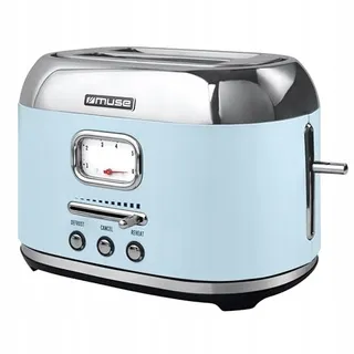 MUSE Retro Broodrooster 2 Sneetjes 6 Bruiningsniveaus Pastelblauw — miniatuur 1