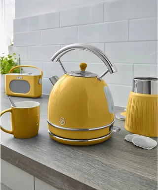 SWAN Retro Waterkoker 1,8L Vintage Draadloos Geel — miniatuur 4