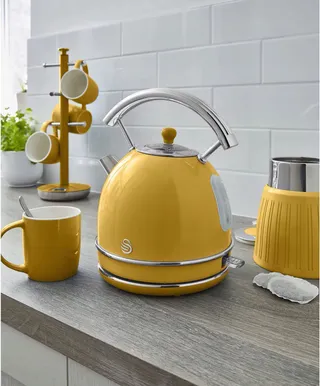 SWAN Retro Waterkoker 1,8L Vintage Draadloos Geel — miniatuur 3