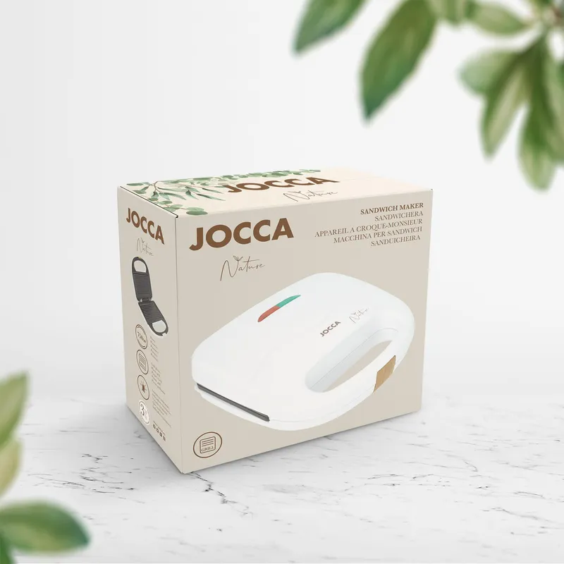 JOCCA Sandwichtoaster 2 Sneetjes Antiaanbaklaag Houtlook Design — foto 7