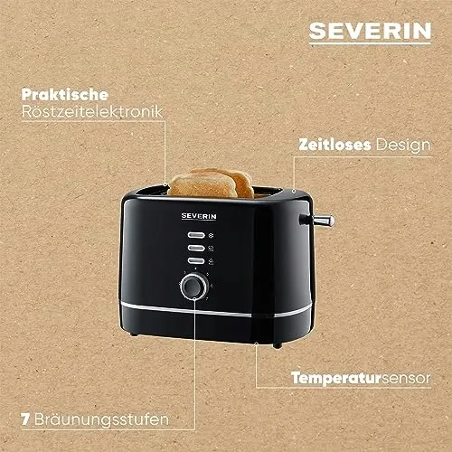 SEVERIN Broodrooster 2 Sneden 850W Zwart — foto 4