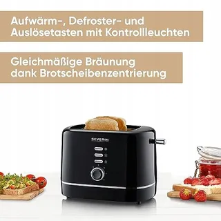 SEVERIN Broodrooster 2 Sneden 850W Zwart — miniatuur 2